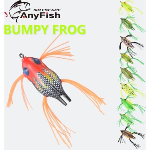 ANYFISH BUMPY FROG 4.5cm 7.7g Fishing Lure Single hook blackfish Artificial soft Bait lure bait Topwater Floating lure big fish