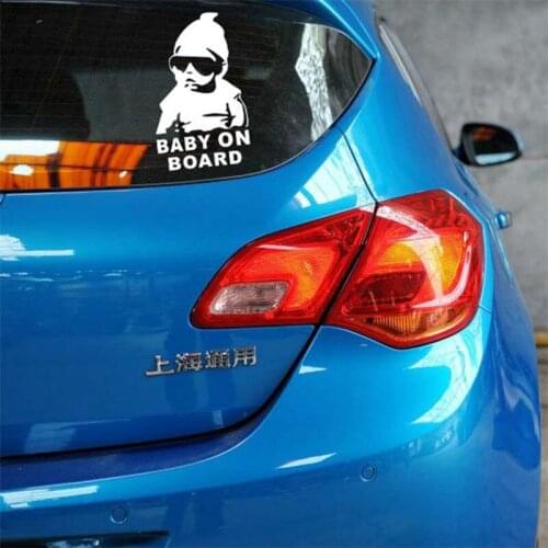 Car Sticker 14*9CM New Funny Reflective Sunglasses Child Stickers for Audi A-series C-series S-series SQ-series RS-series Q3 Q5