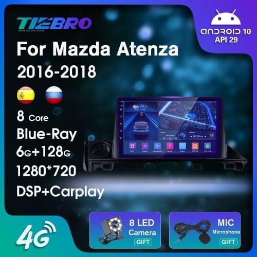Blu-ray IPS Screen Car Radio For Mazda Atenza 2016-2018 2DIN Android 10 GPS Navigation Auto Radio Bluetooth Player Car Video IGO