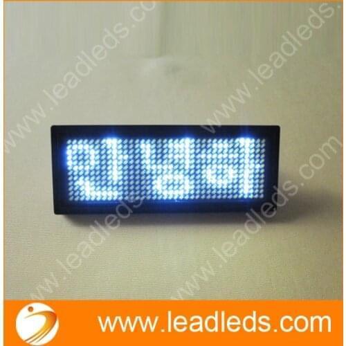 White Scrolling Message LED Name Badge With USB Cable & Software | Programmable Scrolling Marquee LED Name Tag