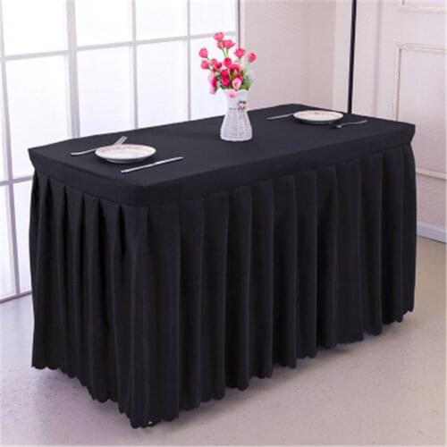 Free shipping polyester table skirt for wedding reception home hotel /party banquet tablecloth tableskirting