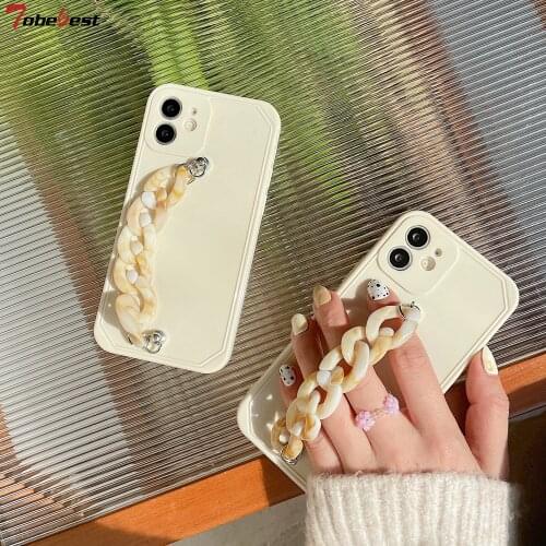 Tobebest Amber Bracelet Phone Cases for iphone 12 Pro Max 11 Pro Max X XS XR 7 8 Plus SE 2020 12 mini Chain Wristband Soft Cover