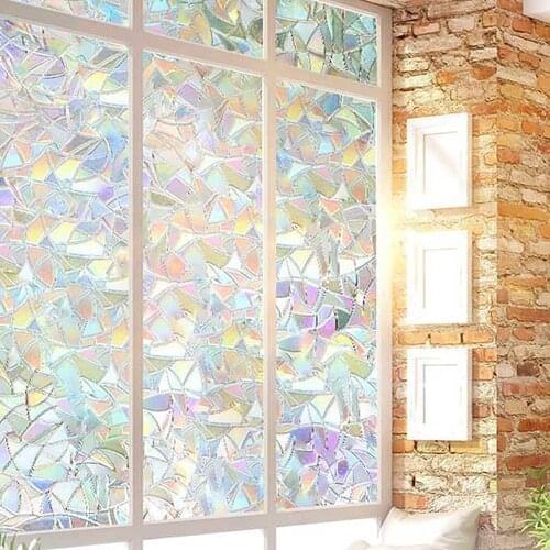 3D Decorative Window Privacy Film Stained Glass Window Sticker Window Self-adhesive Vinyl Static Anti Uv Glass Tint Film