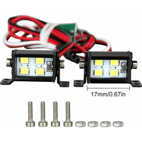 RC Car Spotlight Double Row Roof Lamp 17mm Luggage Rack Lights Kit For 1/10 RC Climbing Car SCX10 D90 TRX4 Repair Tool parts