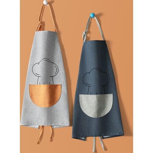 Kitchen apron anti-fouling oil-proof hand-wiping household cooking gowns couple women men waist overalls