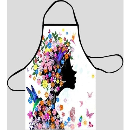 Butterfly Girl Art Kitchen Aprons For Women Oxford Fabric Cleaning Pinafore Home Cooking Accessories Apron