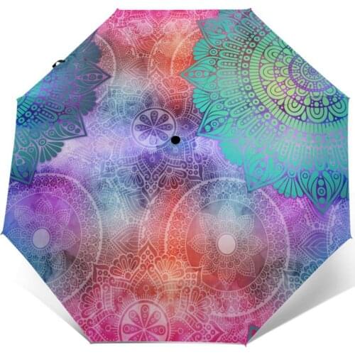 Indian Mandalas Windproof Automatic Folding Inverted Umbrella Portable Paraguas for Man Woman