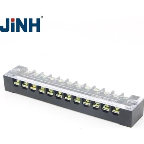 Dual Row Screw Terminal Block Strip TB1512 12P 15A Electric Wire Connector Terminal Fast Crimp TB Terminals