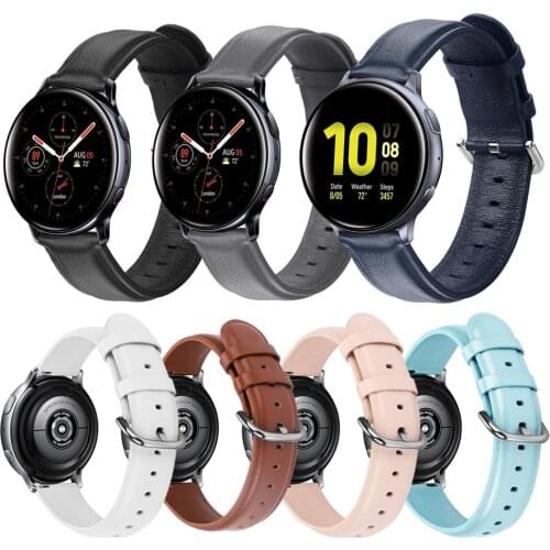 Leather strap for Samsung Active 2 44mm 40mm SM-R820 R830 Galaxy Watch 46mm 42mm Active2 Gear S3 Wrist band Bracelet Watchband