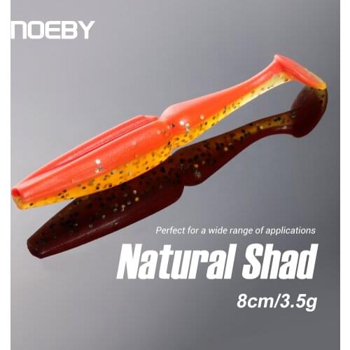 NOEBY Fishing Lure T- Tail Silicone Soft Bait Wobbler Fragrance Leurre Peche Set 8cm 3.5g