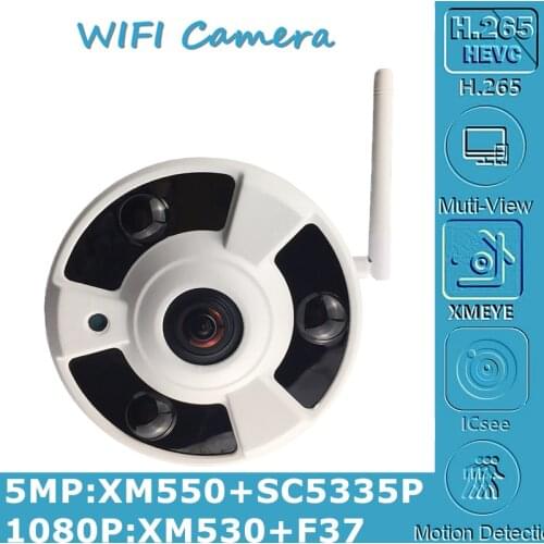 Panorama WIFI Wireless 5MP 3MP 2MP FishEye IP Ceiling Metal Dome Camera 2592*1944 IRC NightVision XMEYE CMS P2P Cloud RTSP