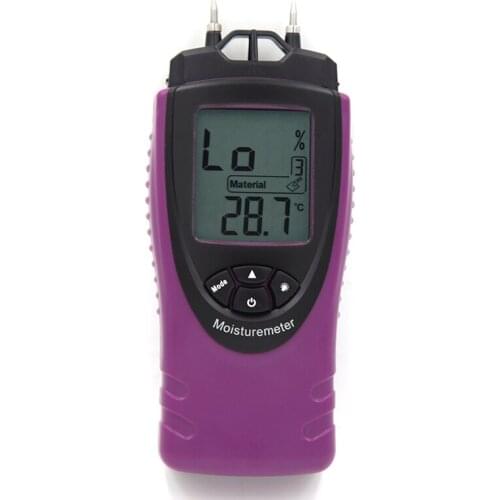 Professional Digital Wood Moisture Meter LCD Handheld Wood Humidity Meter 7 Types Materials Ambient Temperature Moisture Tester