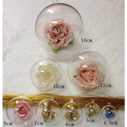 Transparent christmas ball heart can open 3pcs/Lot Clear Plastic Ball window decoration Christmas tree decoration ball