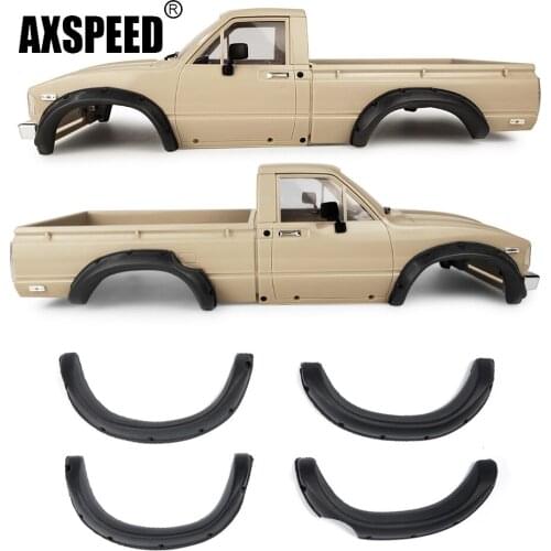 AXSPEED 4Pcs Rubber Fender Flares Prevent Scratch Wheel Eyebrow for Tamiya RC4WD TF2 Mojave 1/10 RC Crawler Body Parts