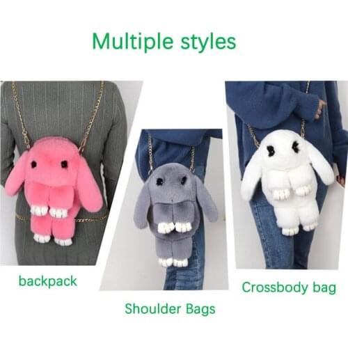 Cute Plush Rabbit Backpack Shoulder Crossbody Bag Japanese Bunny Stuffed Toy Children School Bag Gift Kids Toy Dropshipping