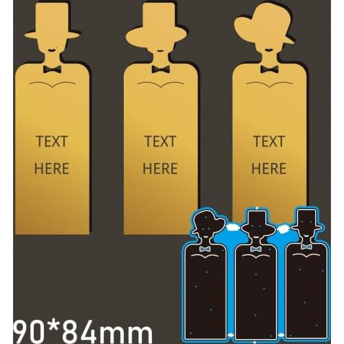 Cutting Dies Lettering Elegant Man New Metal Stencils DIY Scrap Booking Paper Cards Making Decoration 90*84mm