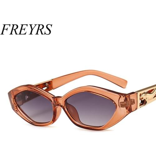 Unique Cat Eye Green Sunglasses Female Tortoise Glasses Small Color Eyewear Fashion Orange Pink Sunglasses Women 2018 5319M