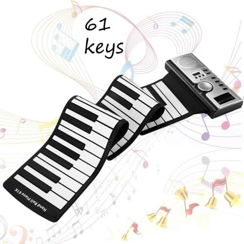 Roll up Piano Standard 61keys Portable Piano Keyboard Build in Loud Speaker,128 Tones and Rhythms for Children Beginners