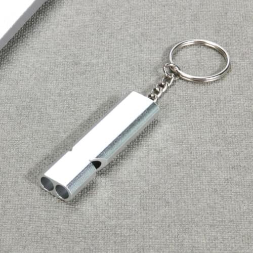 Outdoor High Decibel Whistle Silbato Camping Hiking Safety Whistles Survival Tool Aluminum Alloy Emergency Double Pipe Silbato
