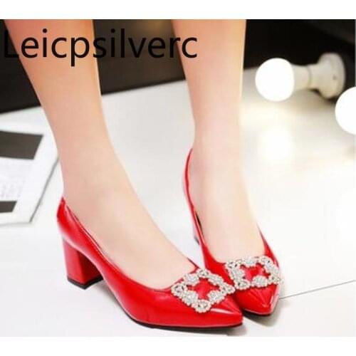 Pumps Spring and summer The New style Shallow mouth Sexy High heel Thick heel womens Single shoes purple blue plus size 33-48