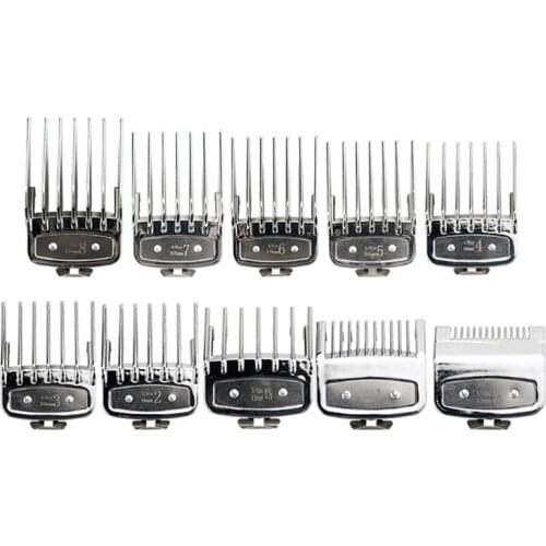 10pcs Barber Shop Styling Guide Comb Set Hair Trimmer Attachment Hairdresser Clipper Cutting Limit Combs 1.5-2.5mm