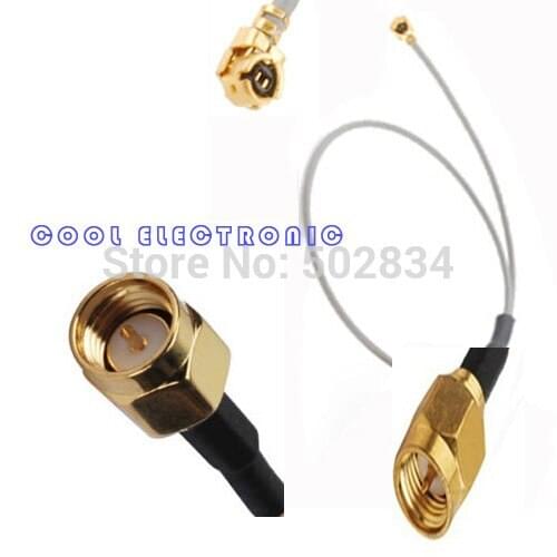 10pcs u.FL/IPX RF Pigtail TO SMA Male cable Connector 1.13mm 20cm cable