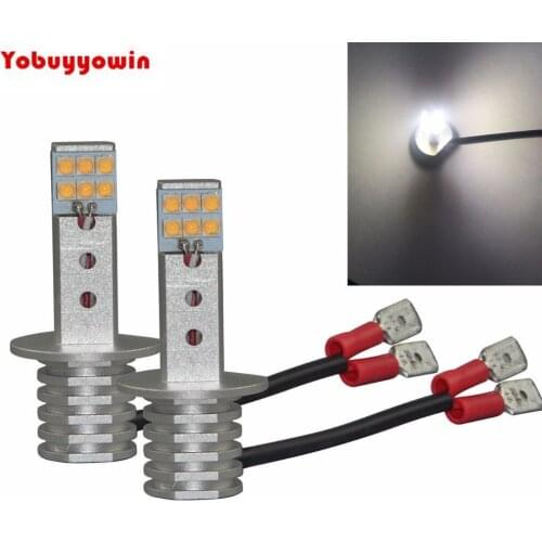 2pcs White,6000K H1 12-5W-Chips 60W LED Auto/Car/Truck/Vehicle Fog DRL Parking Daytime Running Lights Lamp Bulb Source