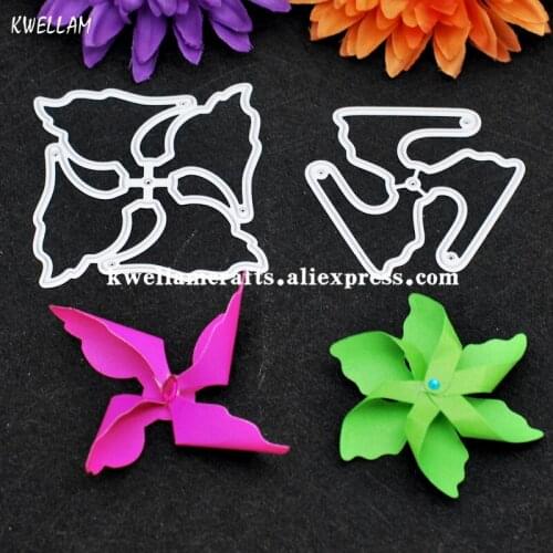 2pcs Windmill Metal Die cutting Dies For DIY Scrapbooking Photo Album Decorative Embossing Folder Stencil KW7080113
