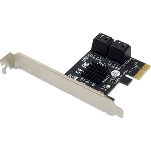 4-Port SATA 3.0 Expansion Card PCI-E X1 88SE9215 Dual Layer SATA 6G Hard Drive Converter Card