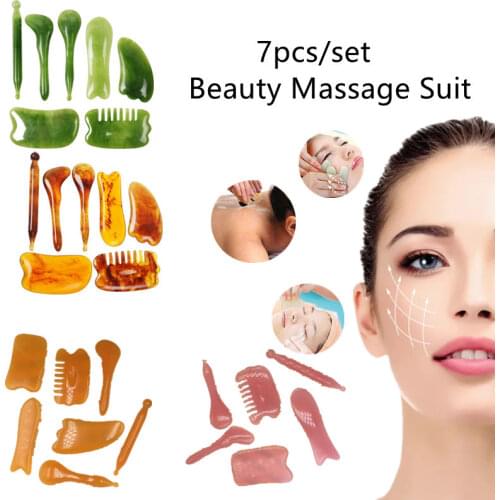 7Pcs/Set 5 Colors Health Care Multifunction Back Neck Face Relaxation Wrinkle Removal Beauty Massage Suit