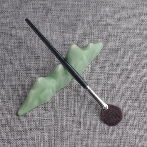 A09 Professional Handmade Make Up Brush Fan Shape Small Highlighter Eye Shadow Brush Soft Saikoho Goat Hair Makeup Brushes