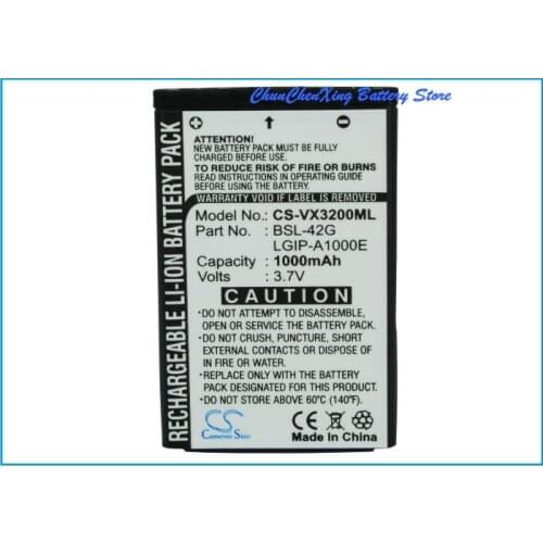 Cameron Sino 1000mAh Battery BSL-42G,LGIP-A1000E for LG VX3200,VX3280,VX3300,VX3400,VX3450,VX4270,VX4650,VX4700,VX6200,VX8100