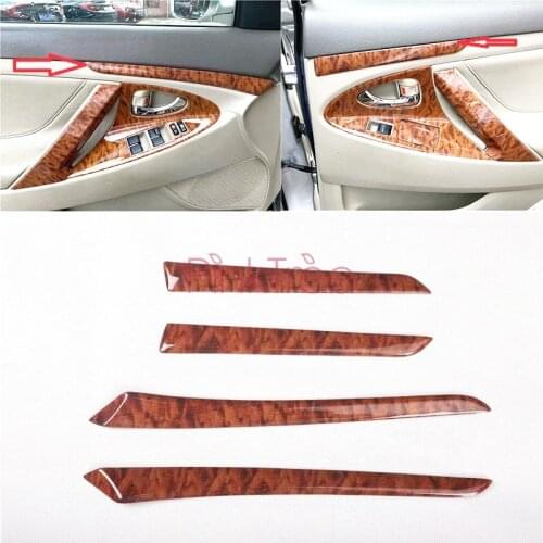 Wooden Color Interior Door Trimr Car Decoration Accessories For Toyota Camry 2006- 2011