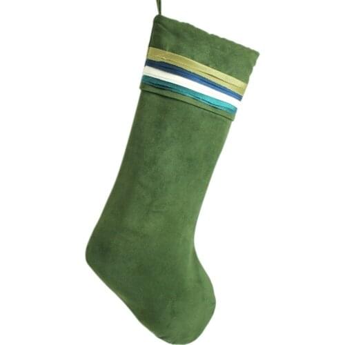 Free Shipping Colorful Rainbow Cuff Christmas Stockings Patchwork Socks P1960