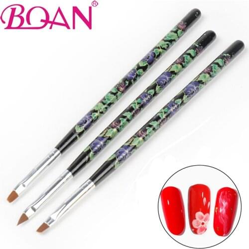 BQAN 3pcs/set Nail Brush Art Painting Flower Design Pen 3D Tips DIY UV Gel Brushes Extension Builder Drawing Manicure Tool