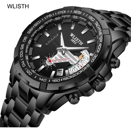 WLISTH 2021 New Date Mens Watches Casual Sports Top Luxury Brand Waterproof Stainless Steel Men Wrist Watch Relogio masculino