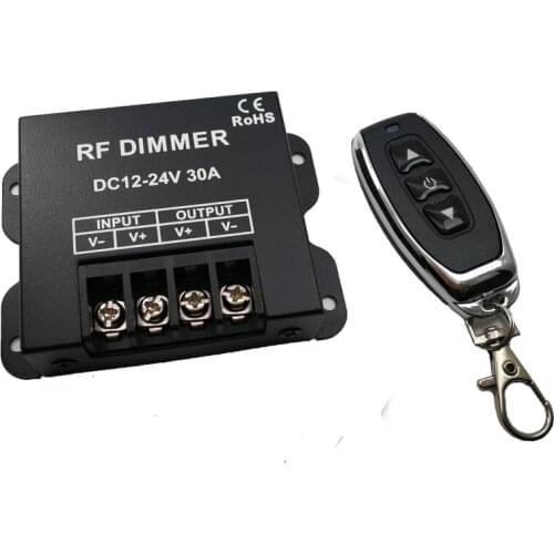 Led Dimmer DC12-24V 30A 360W Output Big Power Dimmable 3Key Single Color Strip Controller with RF Wireless Remote
