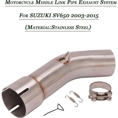 For Suzuki SV650 2003-2015 Motorcycle Middle Link Tubes Stainless Steel Lossless Refit Connect Tail 51mm Exhaust Muffler System