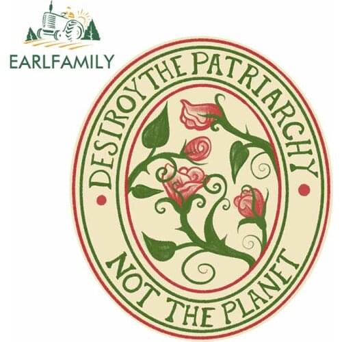 EARLFAMILY 13cm x 11.1cm for Destroy The Patriarchy Not The Planet Decal Cartoon Anime Car Stickers Motorcycle Vinyl Car Wrap