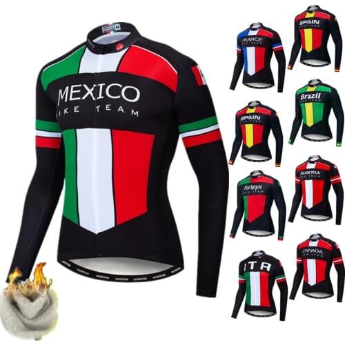 Weimostar Pro Team Mens Cycling Jersey Long Sleeve Winter Mountain Bike Shirt Tops Windproof Bicycle Clothes Cycling Jacket