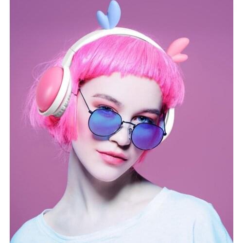 Headset Cute Cartoon Antlers Wireless Folding Bluetooth Headphone for Girls