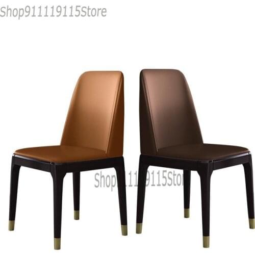 Customized Solid Wood Dining Chair Household Luxury Modern Nordic Chair Back Stool Simple Hotel Restaurant Business Leisure Chai
