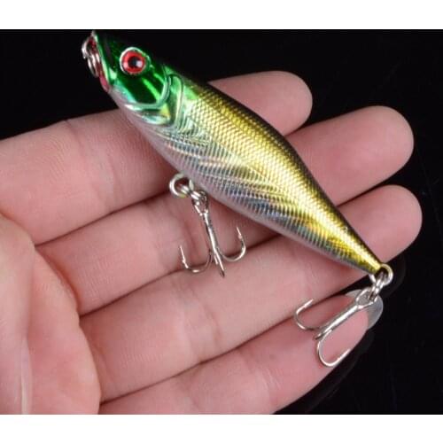 Artificial Bait 1pcs 7.5cm 7.5g Hard VIB Lures Fishing Bait Treble Hooks Sinking Crankbait Fishing Tackle With 3D Eyes
