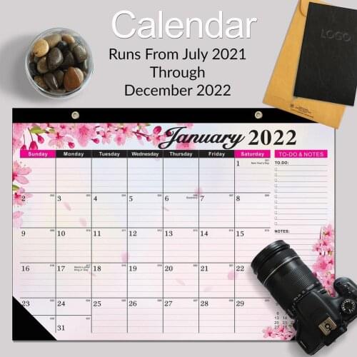 2021-2022 Desk Calendar - 18 Months Large Monthly Desk Calendar, July 2021 - December 2022 For Organizing