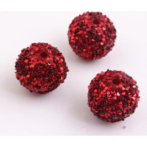 Kwoi vita Colorful 12mm 20mm choose color Sequin Plating Rhinestone Ball Beads for Acrylic Necklace Jewelry Making