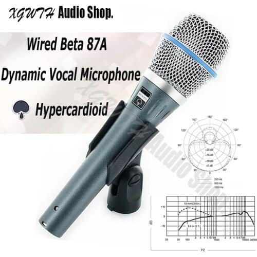 Vocal Dynamic Super Cardioid Beta87A Beta 87 87A Mode Handheld Microphone Karaoke Mic Speaking Lectures Mic with Bag Clip