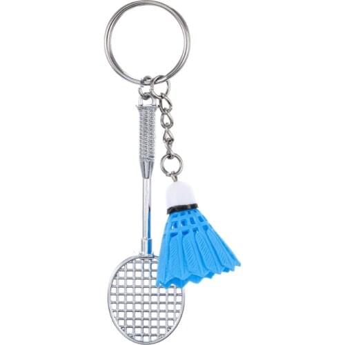Mini Badminton Racket Balls Sports Keyring Pendant 3D Keyfob Keychain Holder Ring Car Bag Pendant Charm keyring DIY Jewelry