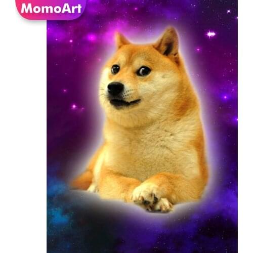 MomoArt Diamond Mosaic Dog Cartoon Cross Stitch Kits Diamond Painting New Arrival Embroidery Animal Picture Rhinestones Wall Art