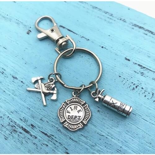 FIREFIGHTER Keychain Firefighter Keyring Firefighter Gift Fireman Keychain