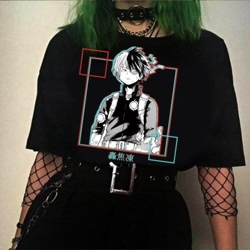 Janpanese Anime Boku No Hero Academia T Shirt Harajuku T-Shirt Men My Hero Academia Shoto Todoroki Anime Tops